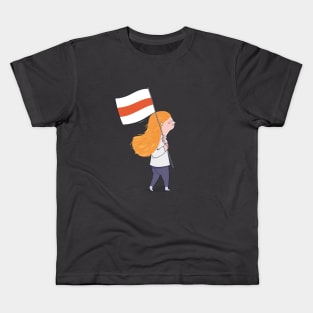 Girl with Belarusian flag Kids T-Shirt